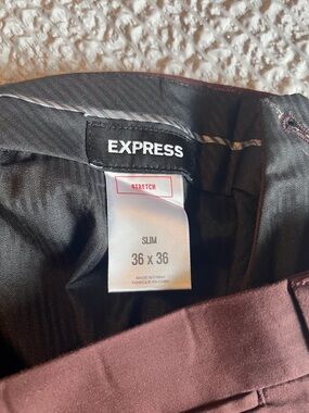 Express Slim Stretch Men's Pants in Maroon